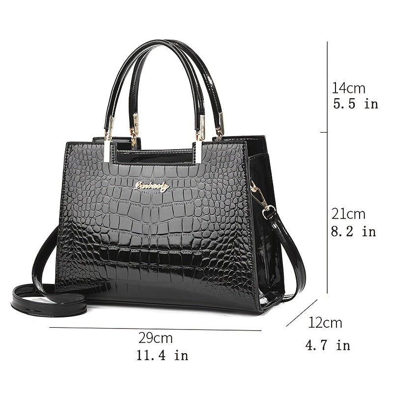Bronx™ Shine | Bolso de Lujo con Textura Cocodrilo